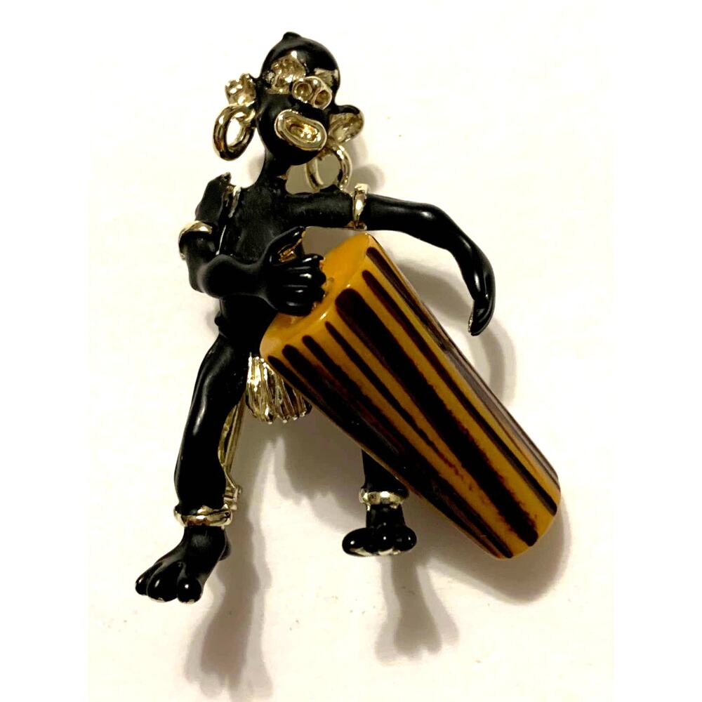 Charles F. Worth Vintage 1950's African Native Ceremonial Drummer Bakelite‎ Rare